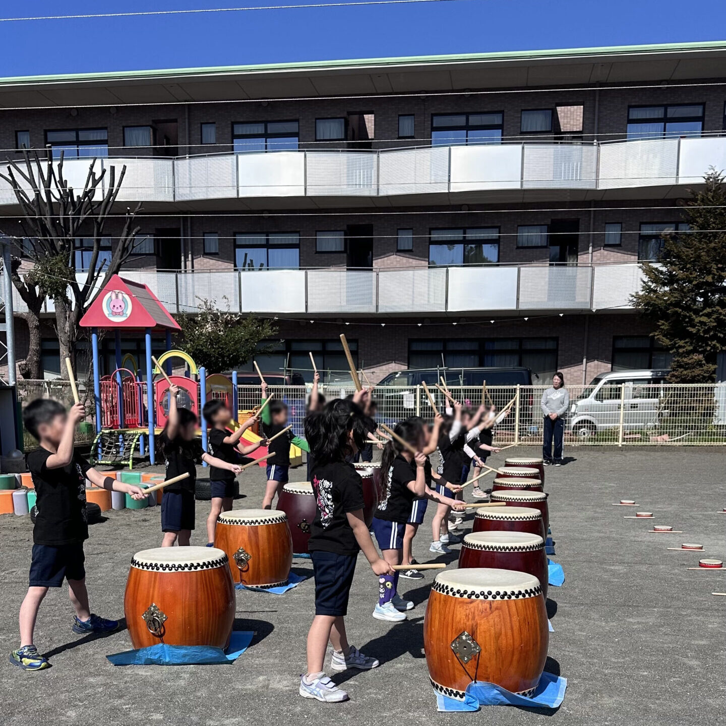 保育園での和太鼓交流